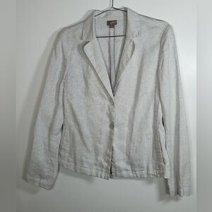 J. Jill Elegant Very Light Gray Blazer With Metallic Threading